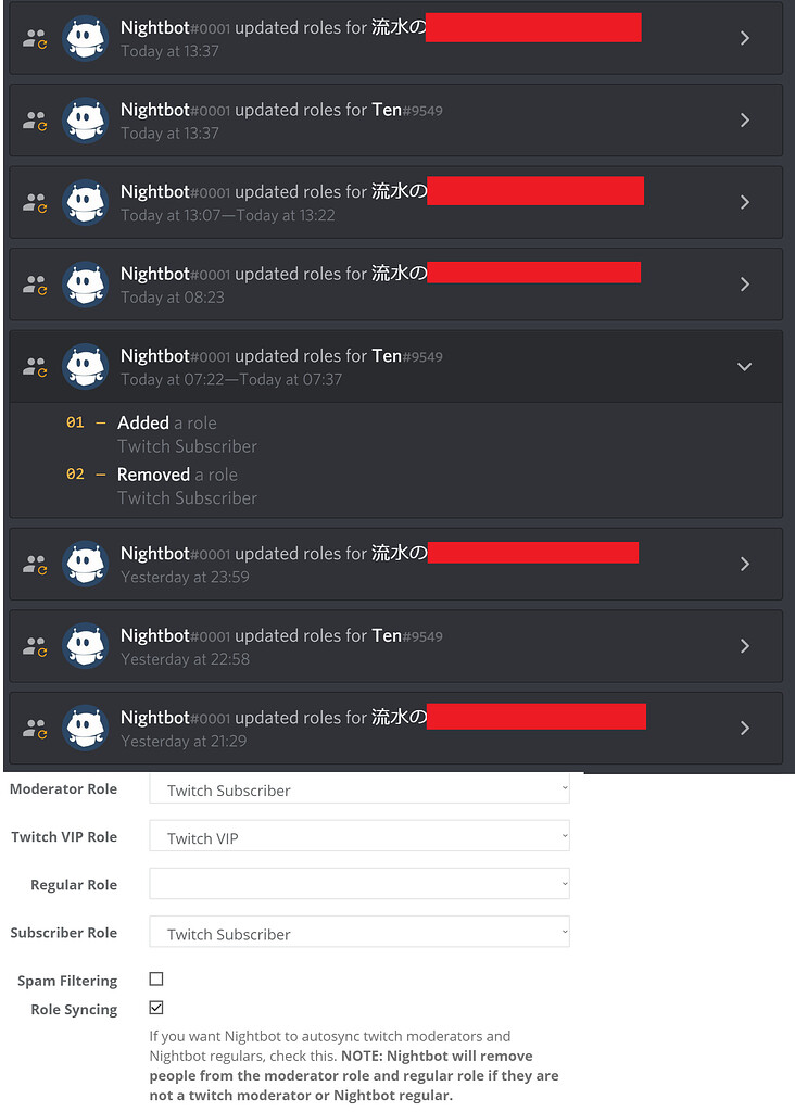 Nightbot In Discord Keeps Adding And Removing The Twitch Subscriber Role Nightbot Nightdev Community Forums