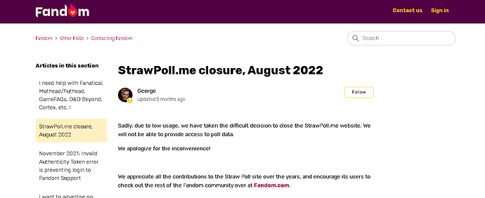 StrawPoll.me closure, August 2022 – Fandom y 4 páginas más - InPrivate_ Microsoft​ Edge 1_10_2023 5_38_49 PM