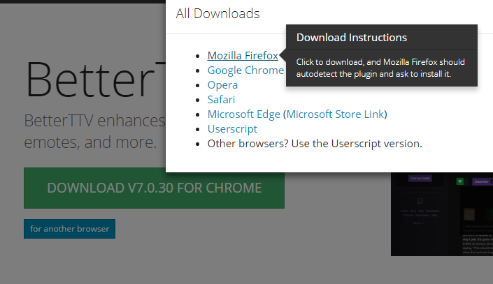 BetterTTV for Firefox 7.6.6 full