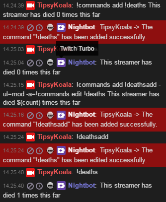Creating A 4 Command Counter On Twitch To Represent Amount Of Deaths Times Something Happened Nightbot Nightdev Community Forums