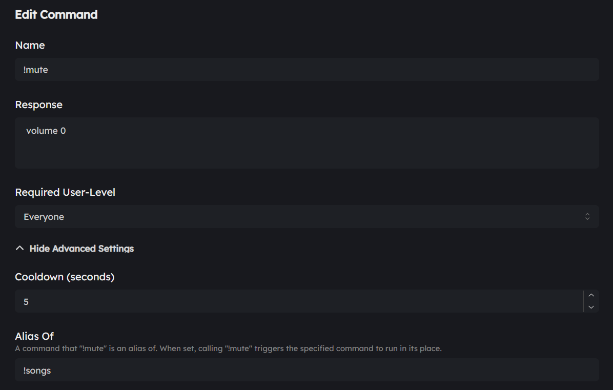 Can t modify old alias commands nightbot nightdev community forums